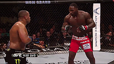 Rumble feels pressured to finish the fight gets leg caught.gif